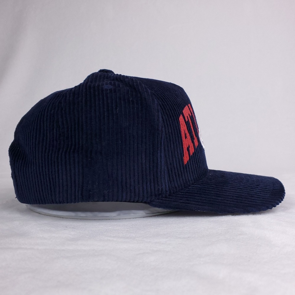 Atlanta Braves Mitchell & Ness MLB Pro Fit Snapback Hat Cap 3D Logo Navy NWT - Picture 4 of 8